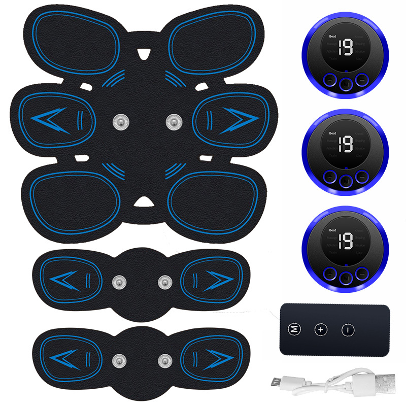 Dispositivo de terapia de pulso de baja frecuencia con parche abdominal de electroestimulación EMS transfronterizo, masajeador muscular inteligente para fitness.