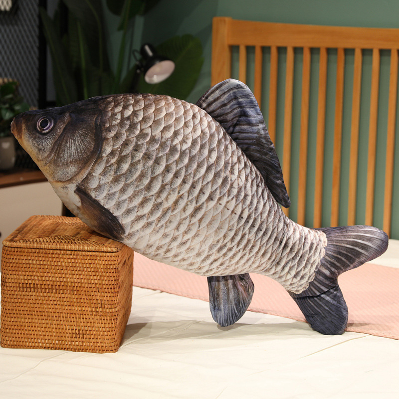 Simulación de juguetes de peluche carpa carpa almohada muñeca cojín 3D gato muñeca carpa de hierba muñeca de tela extraña