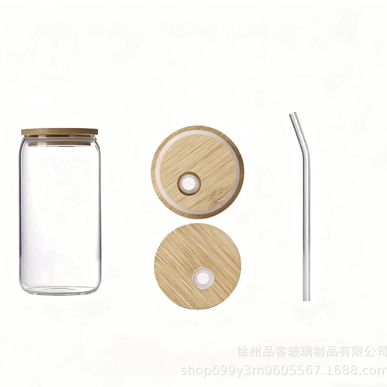 Transfronterizo Amazonas alta borosilicona taza de vidrio lata taza de Coca-Cola taza de bambú cubierta de madera paja taza de café cerveza