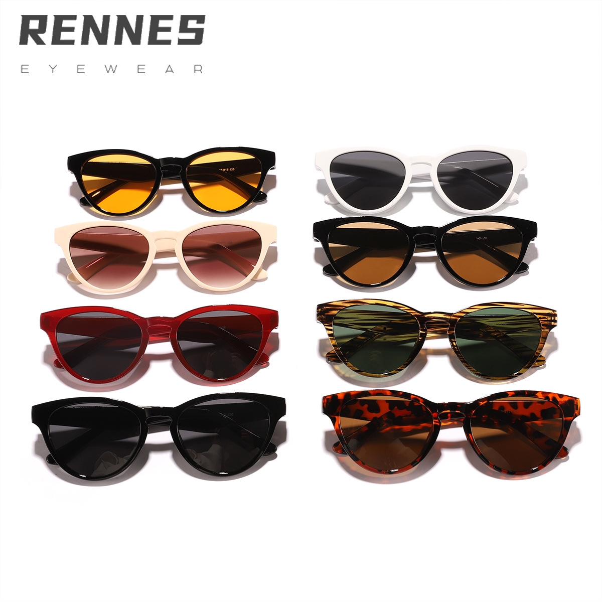 Nuevo estilo transfronterizo al por mayor ojo de gato gafas de sol para exteriores celebridades de Internet para mujeres con el mismo estilo de fotografía callejera personalizada con gafas de sol esenciales