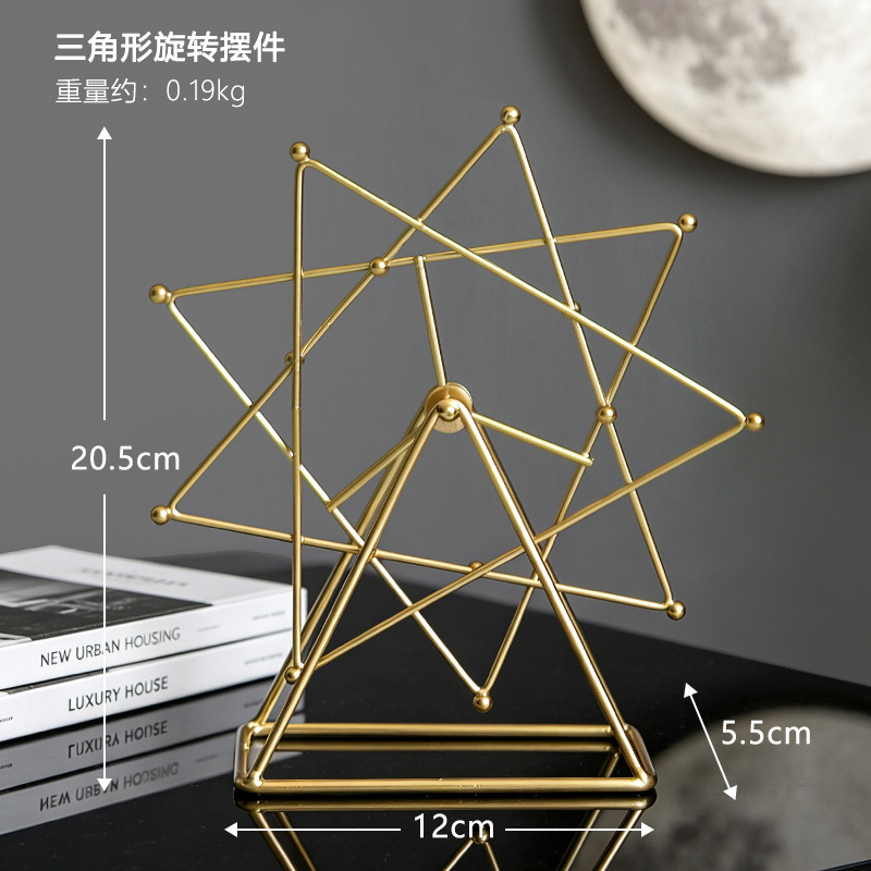 Golden triangle ferris wheel rotating ornament