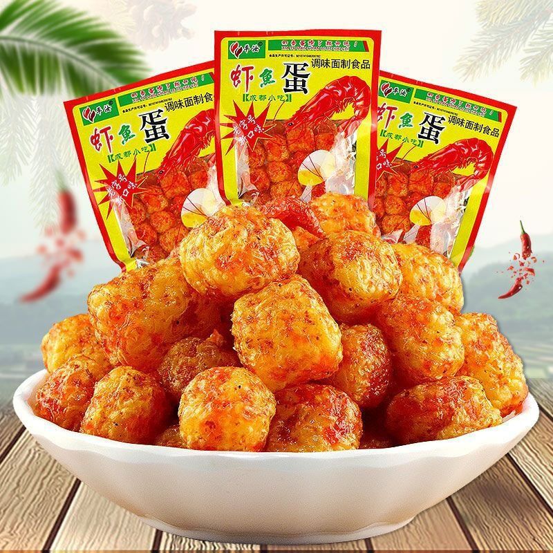 [Flash warehouse special supply] Pingru shrimp fish egg spicy strips spicy flavor 20g/bag gluten spicy crispy