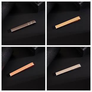 Men's Lapel Clip Made of High-End Copper Material with Gold Lines and Silver Suit Accessories Cross-Border Hot Sale Dropshipping Tie