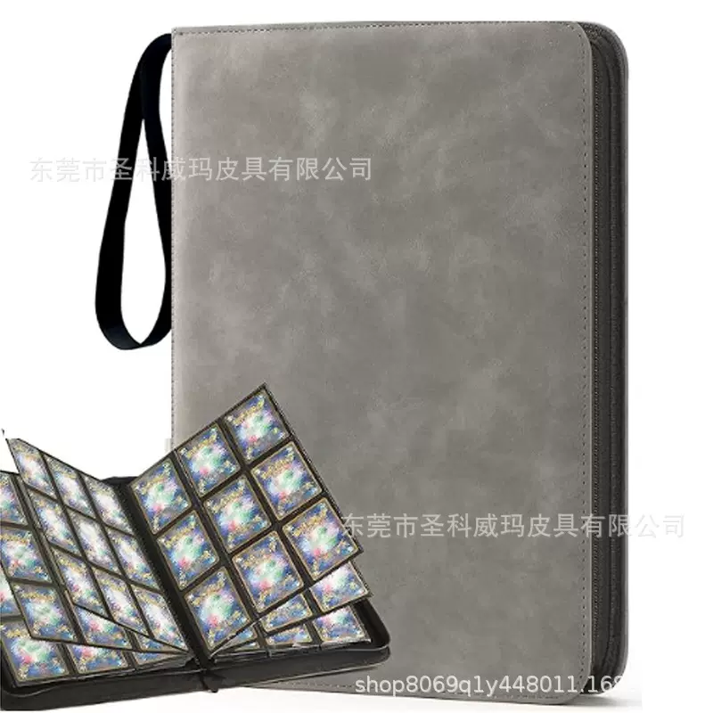 亚马逊爆款宝可梦卡册神奇宝贝游戏卡片收纳册PU活页纯色球册动漫