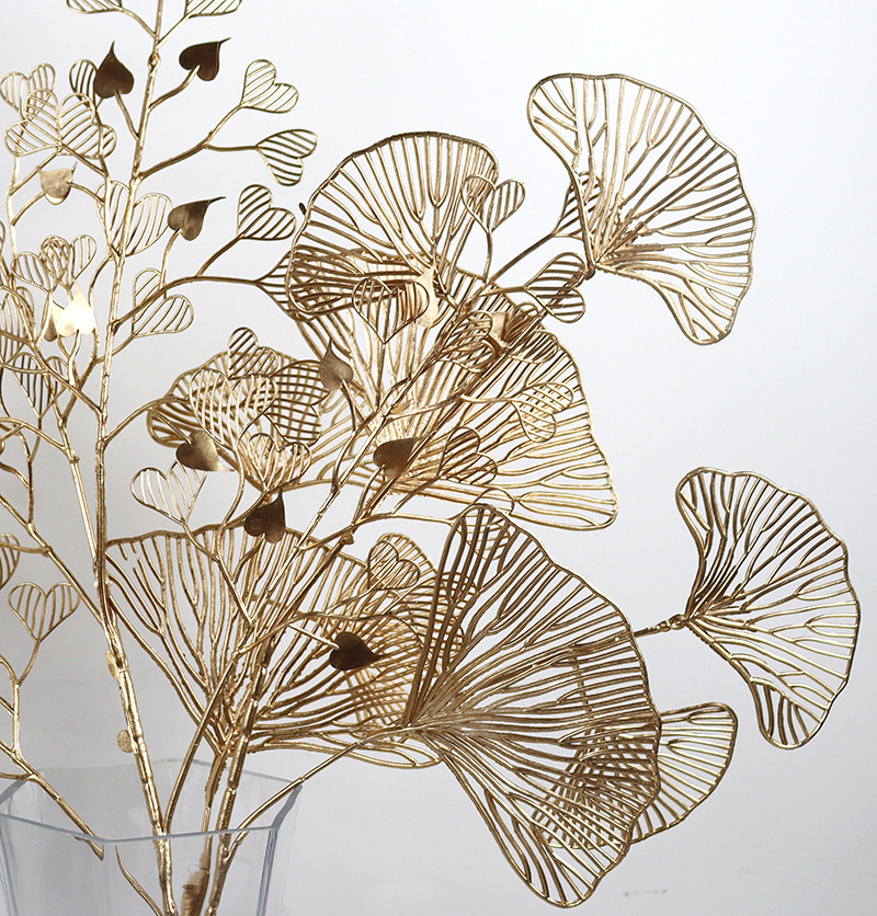 Golden Wedding Simulation Flowers Artificial Flowers Bouquet Eucalyptus Monstera Philodendron Bamboo Money Plant Bamboo Leaves Manufacturer