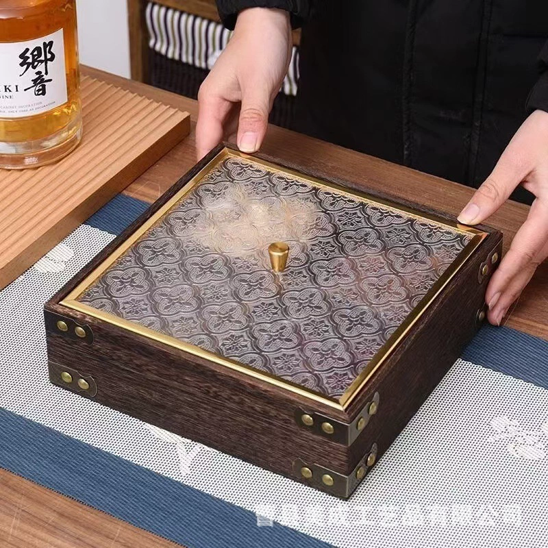 Китайская коробка с несколькими сетками для хранения ретро из массивной древесины