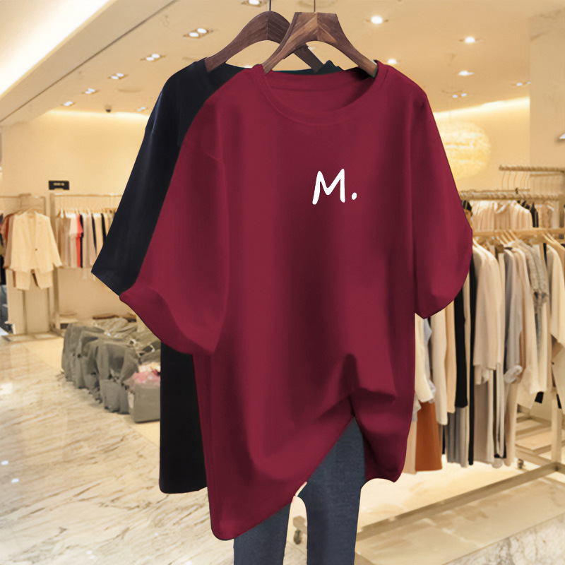 2025 New Style Mid-Length Loose Plus-Size Casual Mom Age-Reducing Versatile Summer Short-Sleeve T-Shirt for Women 2025 New Style Mid-Length Loose Plus-Size Casual Mom Age-Reducing Versatile Summer Short-Sleeve T-Shirt for Women