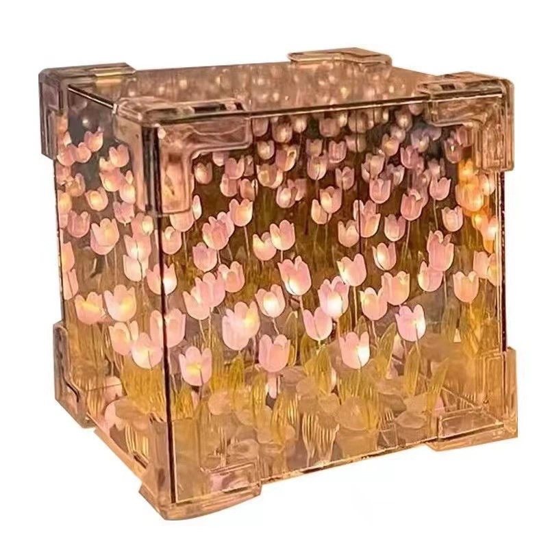 Night Light Rubik-Style Cube, DIY Materials Set with Gift Bag Option, Mirror Effect, 10×10 cm