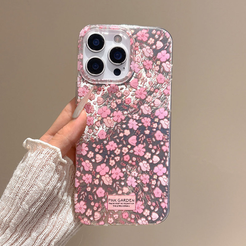 新款适用苹果iphone16pro手机壳满屏小红花潮流手机保护套ins风15|undefined