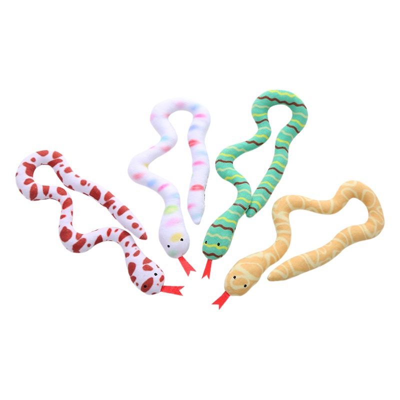 Suministros transfronterizos para mascotas, venta al por mayor, juguete de peluche para gatos con serpiente, hierba gatera, autopacidad, rechinar los dientes y juguete para gatos resistente a mordeduras
