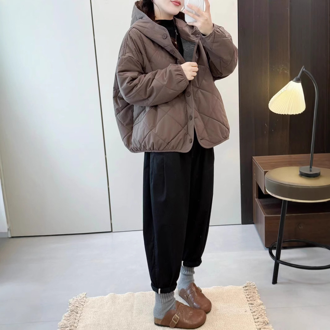 (2개) 가을과 겨울 긴 소매 후드 새면 옷 느슨한 재킷