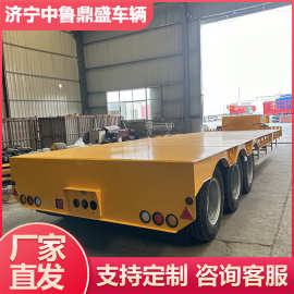 四轮车头驱力10米平板全挂车 三脚架牵引平板挂车 运输平板半挂车