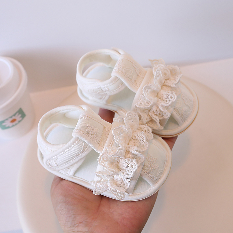 Baby Summer Sandals Soft Sole 0-3-6-12 Months Exquisite Lace Princess Baby Girl Breathable Toddler Shoes Thin