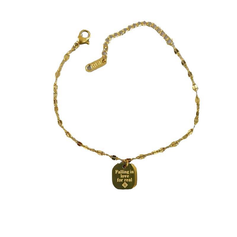 Estilo coreano retro pulsera de acero de titanio hembra ins estilo hip hop CD Smiley cara novias pareja pulsera Red pulsera de moda pulsera