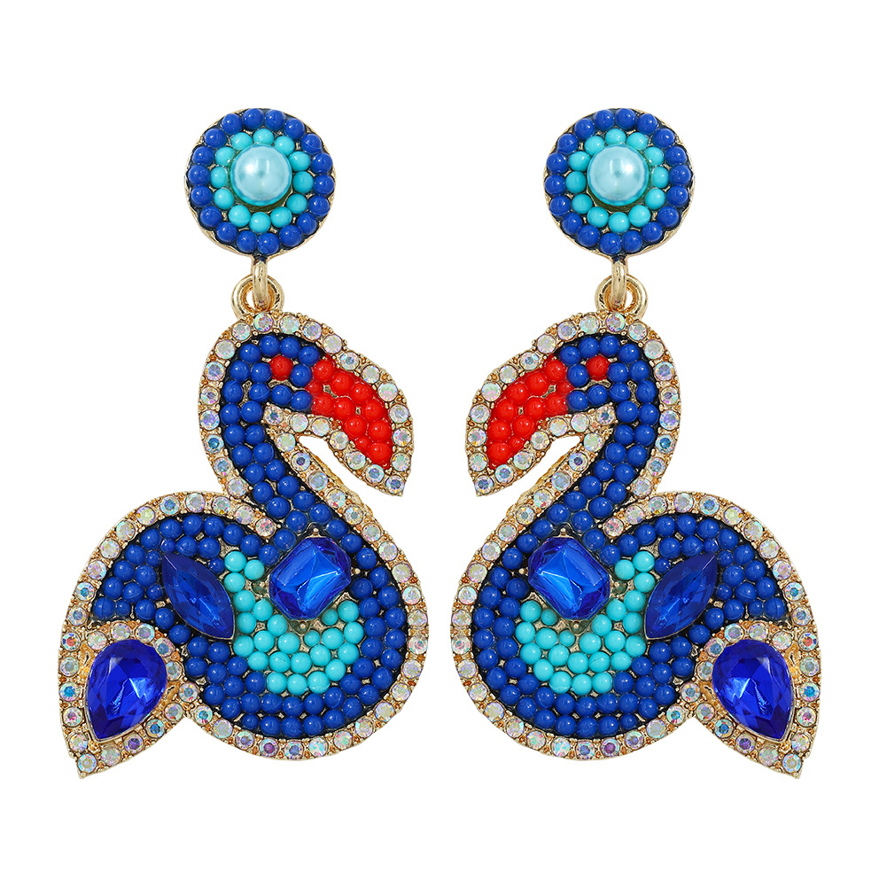 Fashion Alloy Inlaid Bead Earrings display picture 4