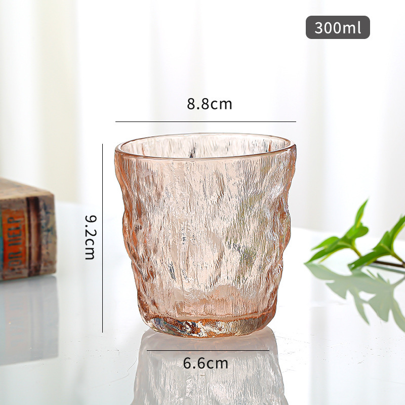 工場カスタムの氷河模様カップ、高級感のあるガラス製ジュースドリンクカップ、レトロなワイングラス、シンプルで透明なティーカップ|undefined