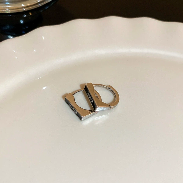 Silver earrings with letters