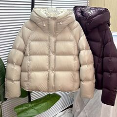 冬季泡芙云朵羽绒棉服女短款棉衣2025新款短款连帽面包宽松棉袄厚