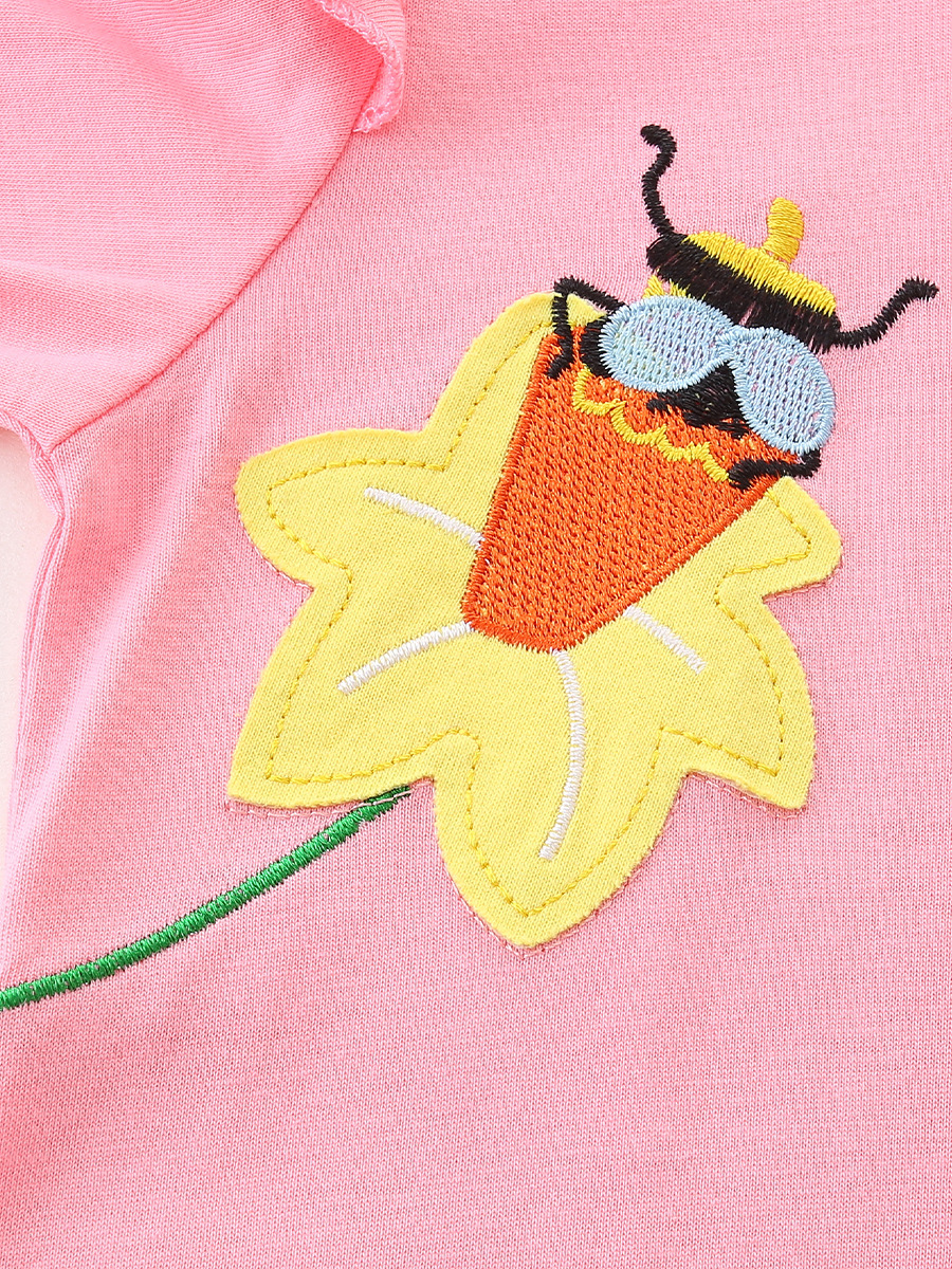 Vestido de Manga Larga con Mangas Volantes para Niña de Algodón Cuello Redondo para Otoño image 5