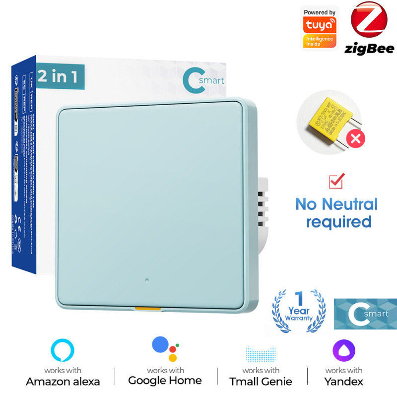 Zigbee ウォールボタンスマートスイッチライトシングル電源ライン磁気保持 Tuya APP タイミング音声ホーム|undefined