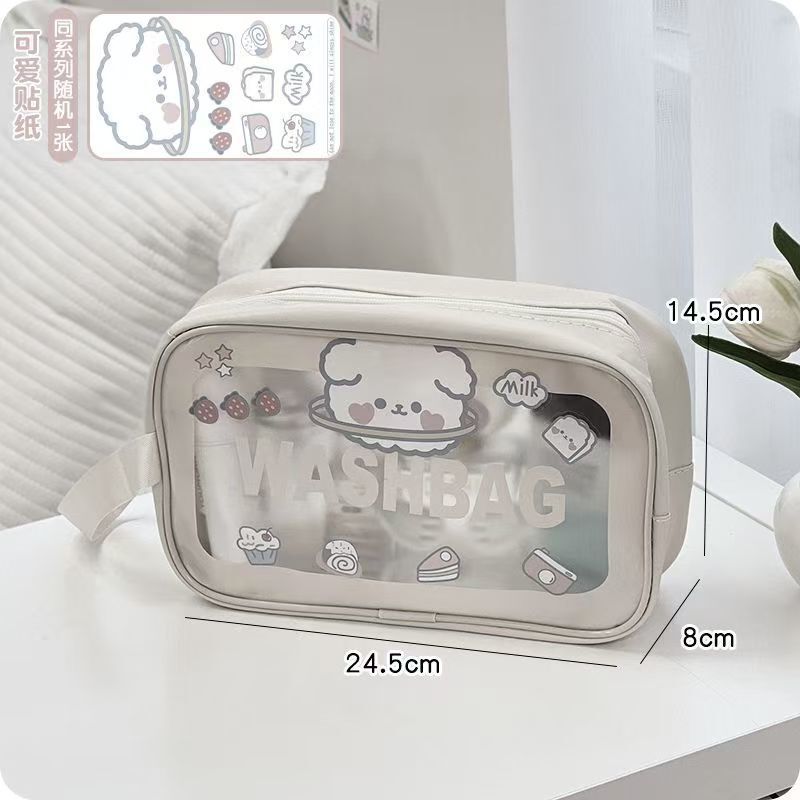 乾湿分離化粧品バッグかわいい旅行インターネット有名人旅行化粧品収納洗濯透明ガールバッグ|undefined