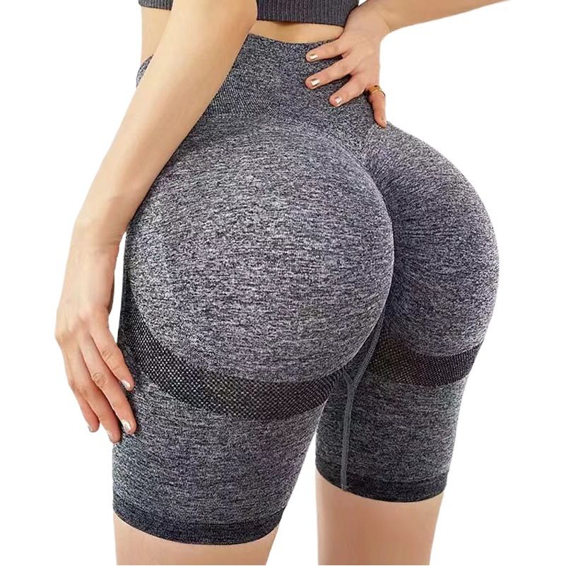 Europa y América Cross-Border Fitness Cinco puntos cintura alta elevación de cadera deportes de red de melocotón ajustado pantalones de calzado