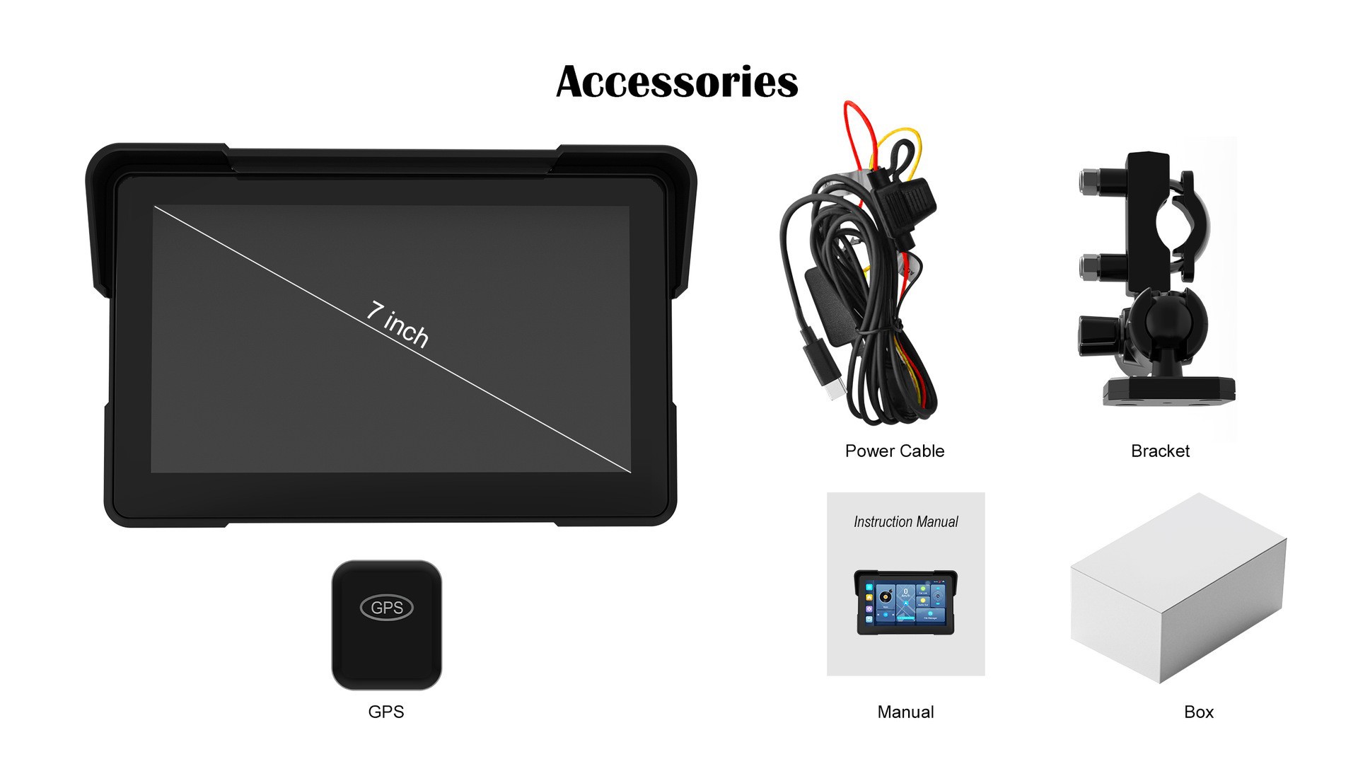 Cross-Border 7inch Motorcycle Navigation System Wireless Carplay Waterproof Motorcycle Dashcam Wholesale