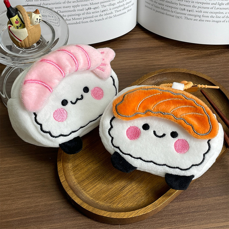 Authentic Salmon Food Coin Purse, Plush Sweet Shrimp Wallet, Storage Bag, Earphone Case, Backpack Pendant, Event Gift Authentic Salmon Food Coin Purse, Plush Sweet Shrimp Wallet, Storage Bag, Earphone Case, Backpack Pendant, Event Gift