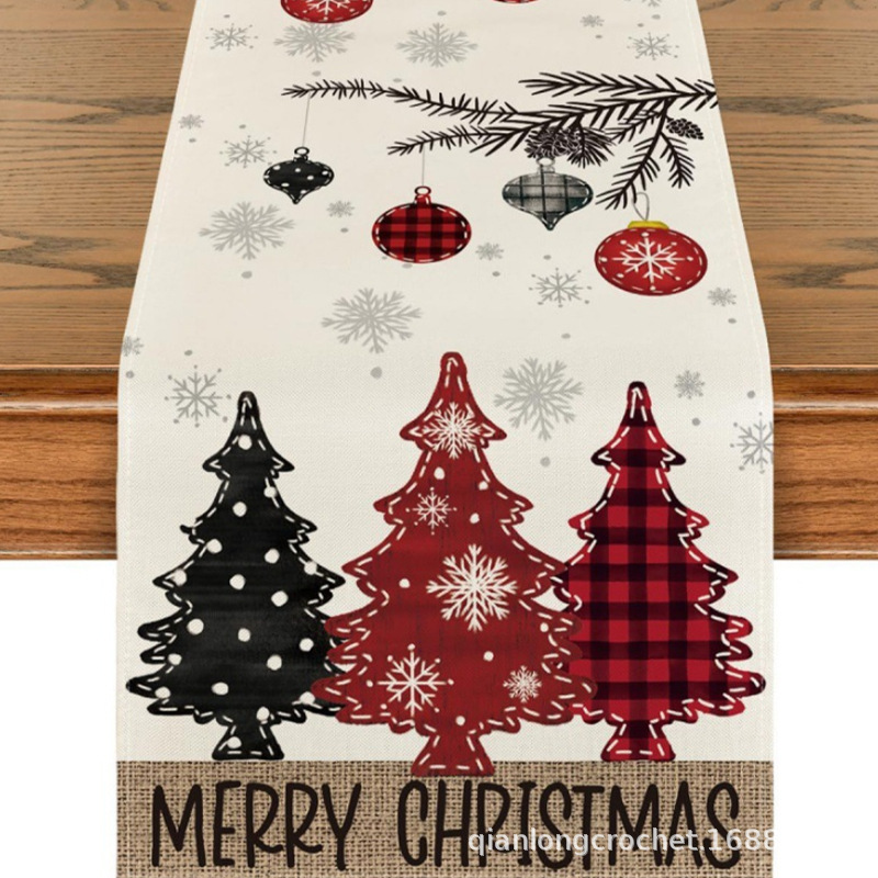 temujit クロスボーダー Amazon 新しいクリスマステーブルフラグ冬クリスマスプリントテーブルマットカスタマイズ可能|undefined