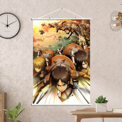 動漫周邊遊戲圖案熱轉印掛畫牆畫海報兵長三笠艾倫多尺寸可選