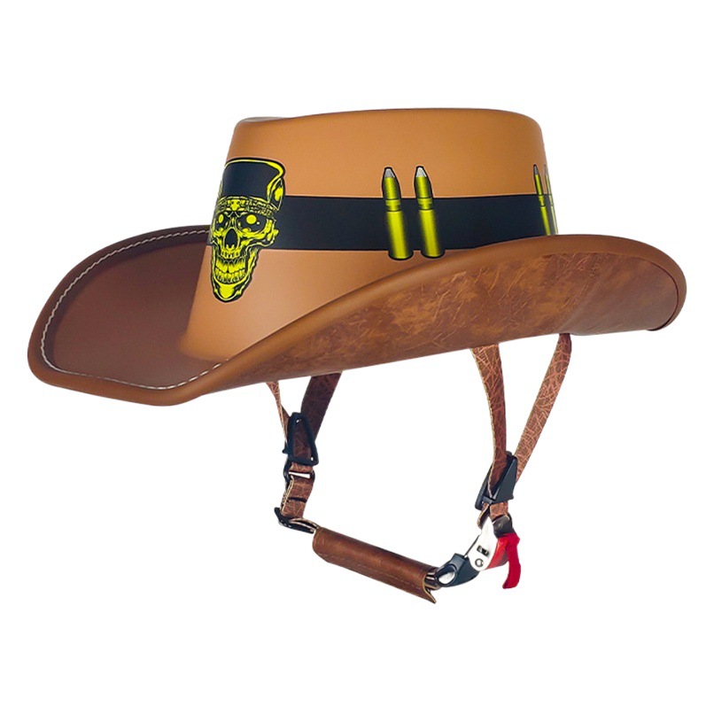 Medio casco de comercio exterior casco de sombrero de vaquero retro casco de verano ciclismo casco ecuestre turismo arte casco fábrica de bandidos al por mayor