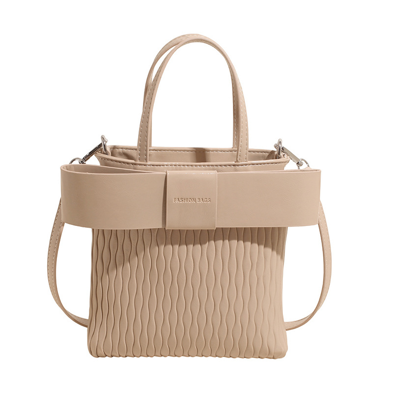 Bolso de moda coreano 2025 verano nuevo bolso femenino lazo princesa bandolera bolso bandolera corrugado fresco