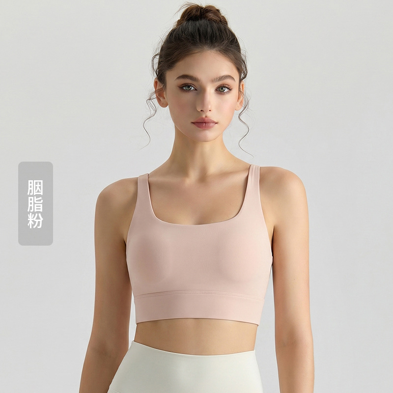 Nuevo sujetador deportivo de Weiman, top de yoga transpirable sin broches para verano, sujetador deportivo con espalda hermosa y tiras cruzadas huecas