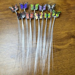 Colorful Flash Butterfly Braided Hair Band Concert Bar Party Entertainment Prop LED Fiber Light Hair Pin Light Toy