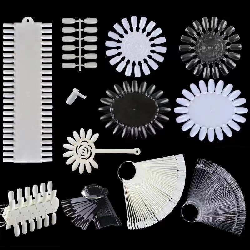 Nail Polish Color Plate European and American Manicure Nail Polish Pure Color Card Practice Display Board Transparent Finished Pure Color Nail Polish Sample