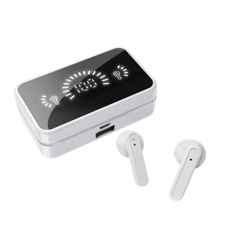 Espejo de pantalla digital S20 medio en la oreja los auriculares Bluetooth inalámbricos de gran potencia 5,3 Jerry de baja potencia TW auriculares deportivos