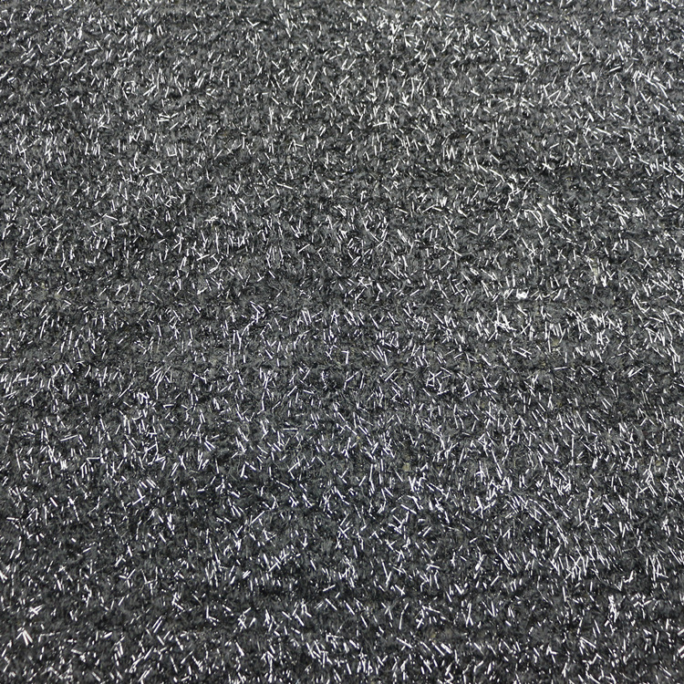 塑料丝粗针罗纹雪尼尔半边绒布服装面料全涤纶塑料银丝半边绒布料