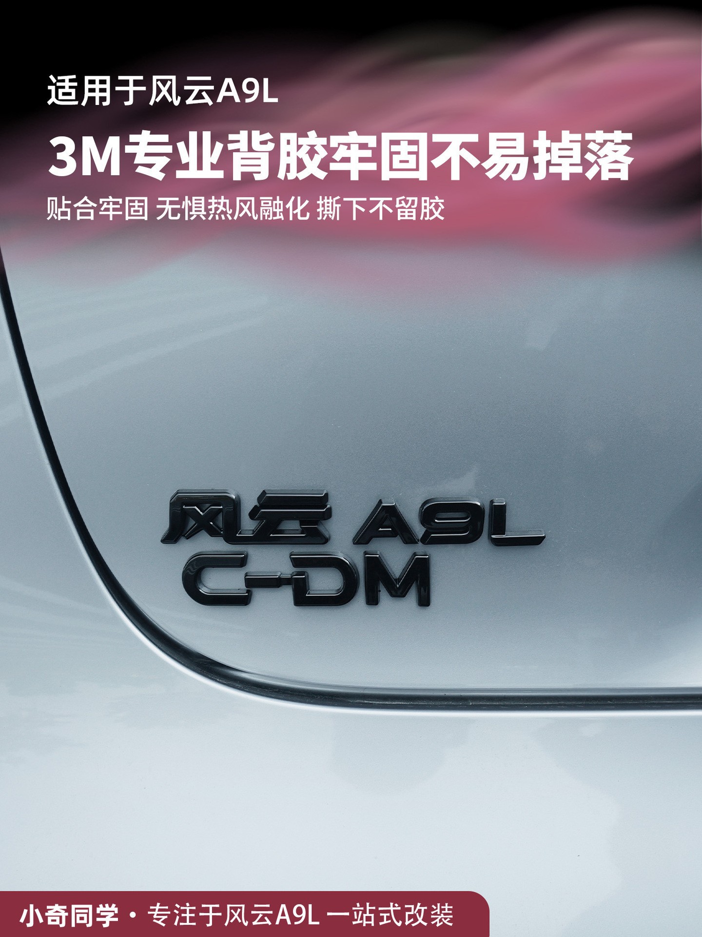Chery Fengyun A9L Car Logo Modified Exterior Blackened Front Car Logo Metal Front and Rear Bright Black Covering Black Warrior