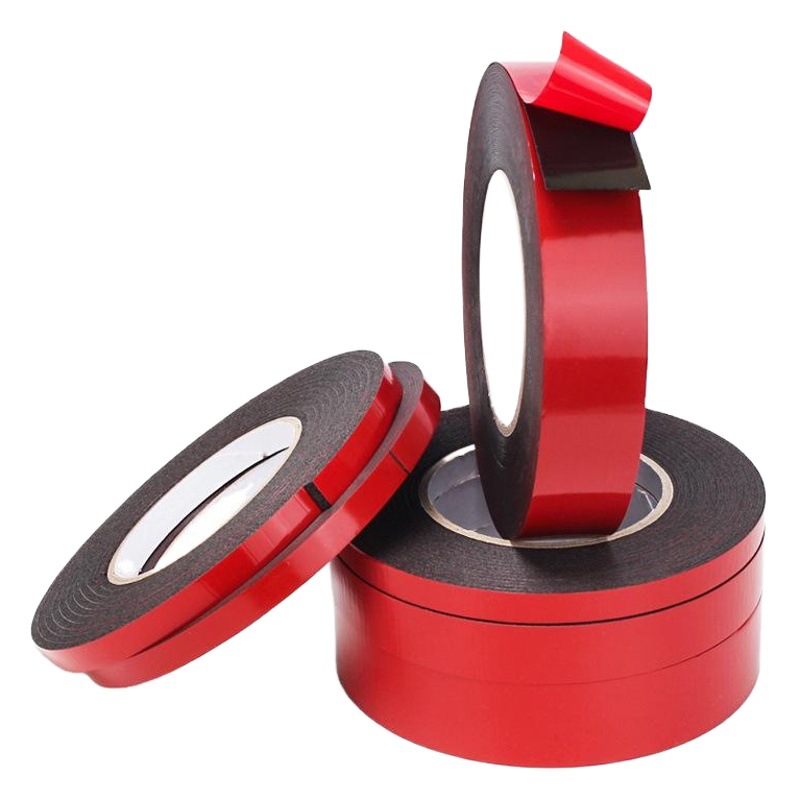 Cinta de doble cara de espuma directa de fábrica adhesivo fuerte impermeable resistente a altas temperaturas PE espuma de doble cara adhesivo negro blanco esponja adhesiva