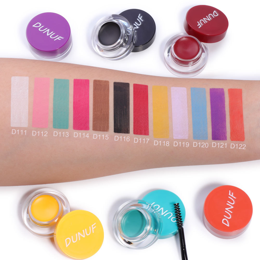 DUNUF 12 Face Color Waterproof Eyeshadow Long-lasting Eyeliner Matte Gloss Eyebrow Dye Universal Note Disclaimer undefined