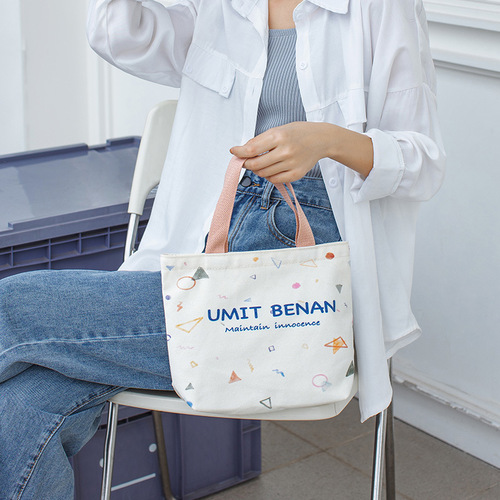 Canvas bag new Korean style handbag cute large capacity storage bag office worker student lunch bag one piece drop shipping