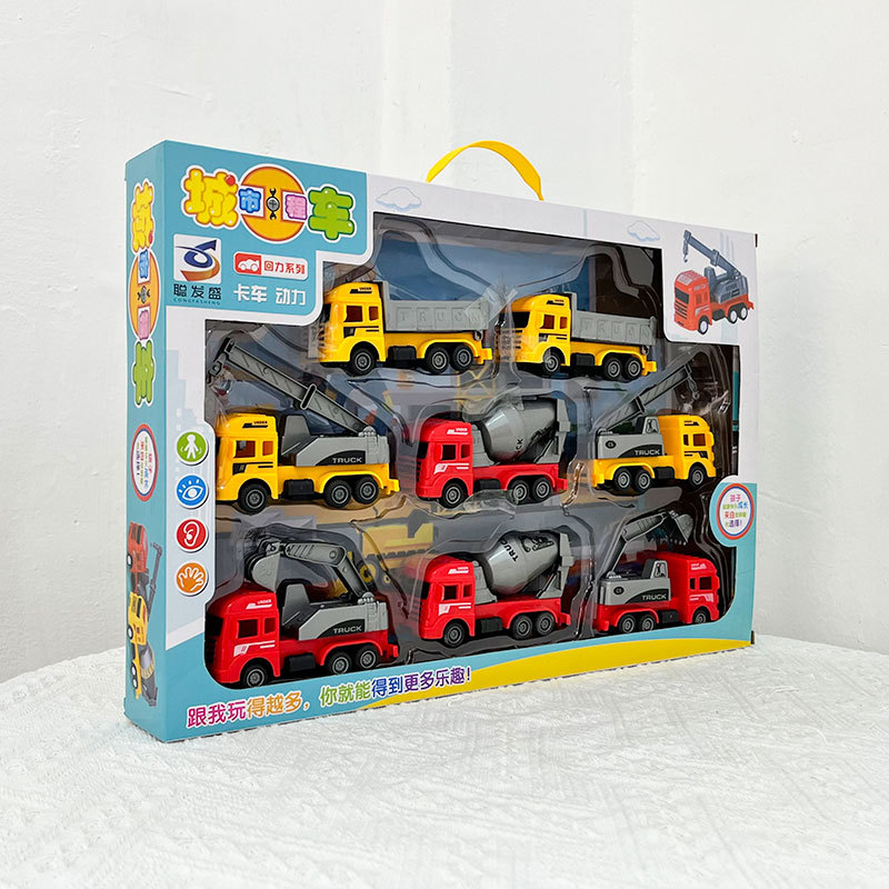 Juguetes de ingeniería para niños modelo de camión de bomberos inercia bobinado conjunto de juguetes de ingeniería de automóviles de clase de capacitación caja de regalo