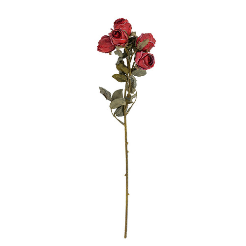 High-end 5-head edge-burned small rose artificial flowers manufacturer wholesale fake flowers foreign trade decorative flowers bionic home decoration artificial flowers