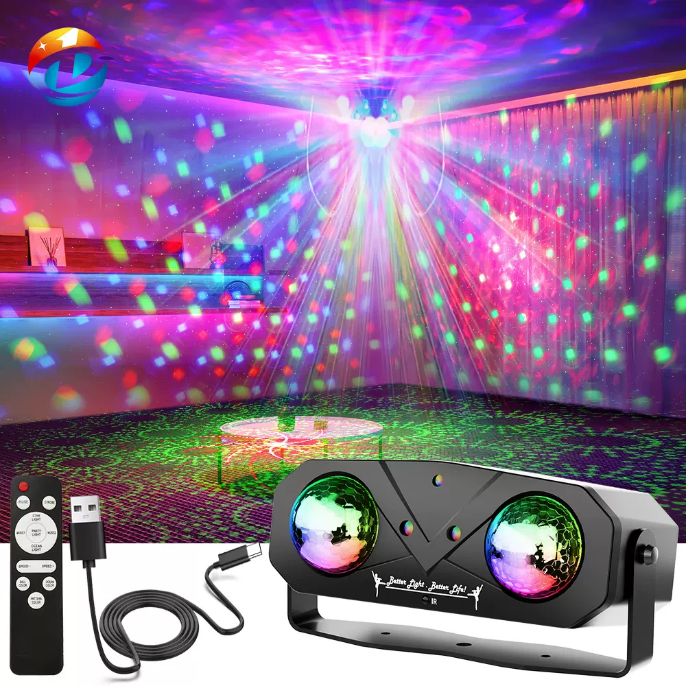 舞台灯厂家七彩水晶魔球灯跨境氛围激光灯KTV派对装饰镭射闪光灯