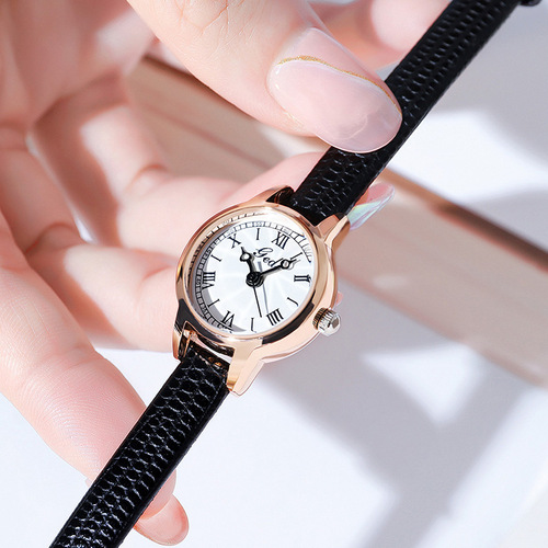 New ladies retro style compact temperament ladies student high-looking small plate belt waterproof quartz watch versatile