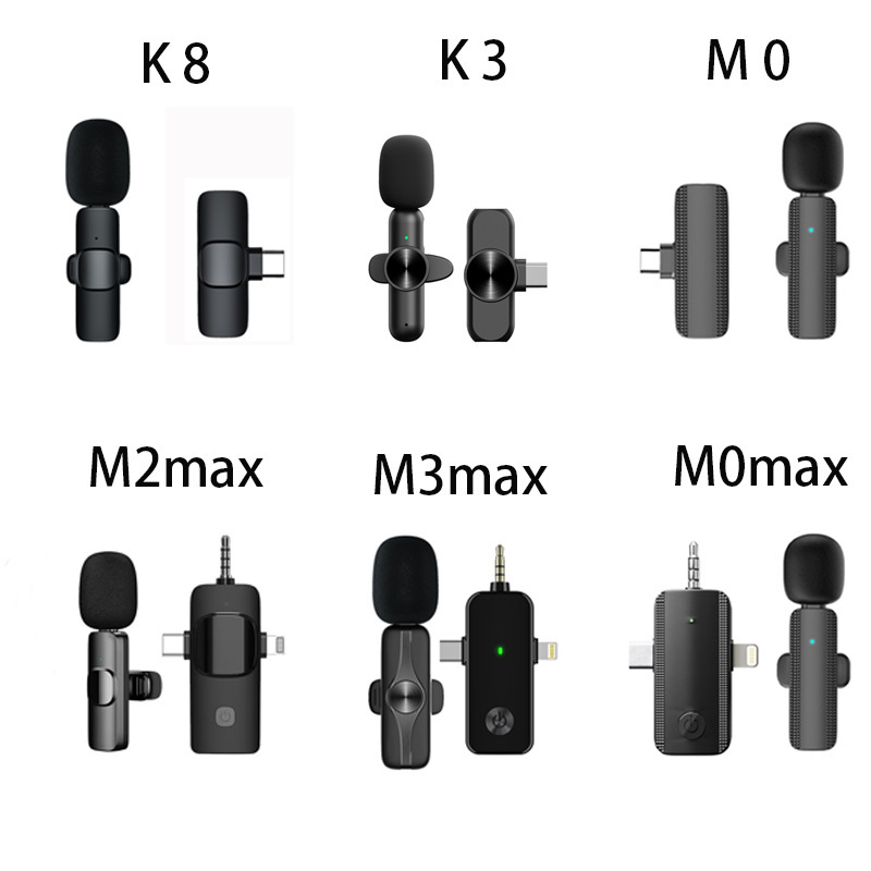 Cross-border wireless collar clip microphone one drag two outdoor mobile phone live short video recording radio noise reduction mini microphone