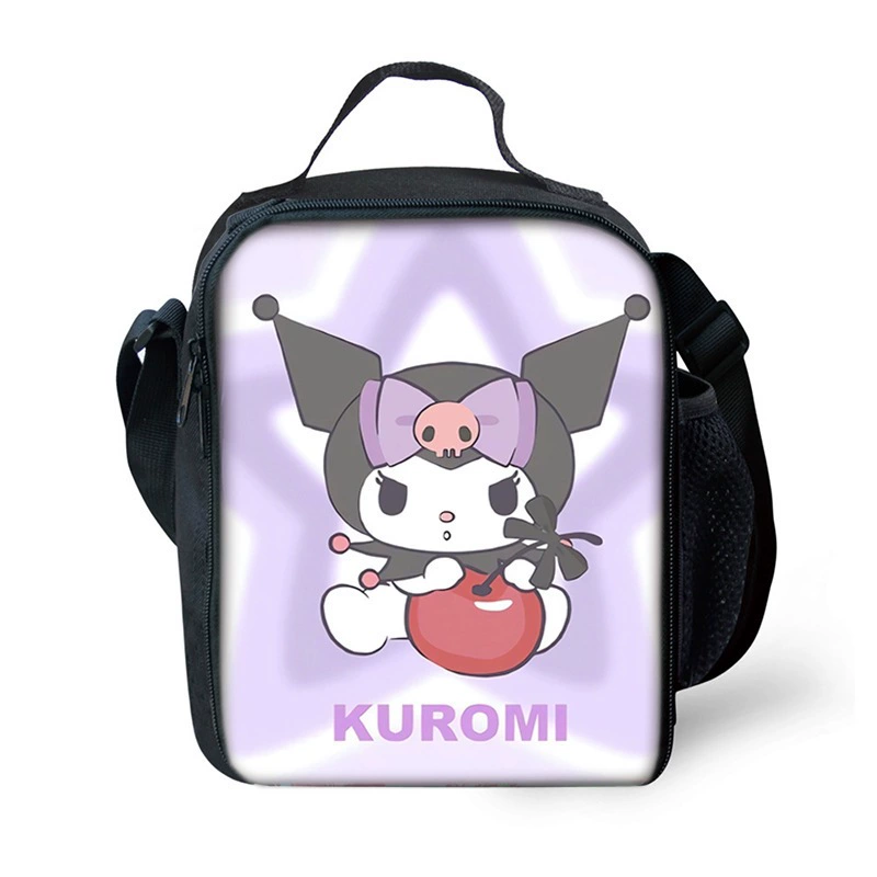 Мультяшная сумка Sanrio Kuromi, ланч-сумка Kuromi из оксфордской ткани, сумка через плечо с термоизоляцией