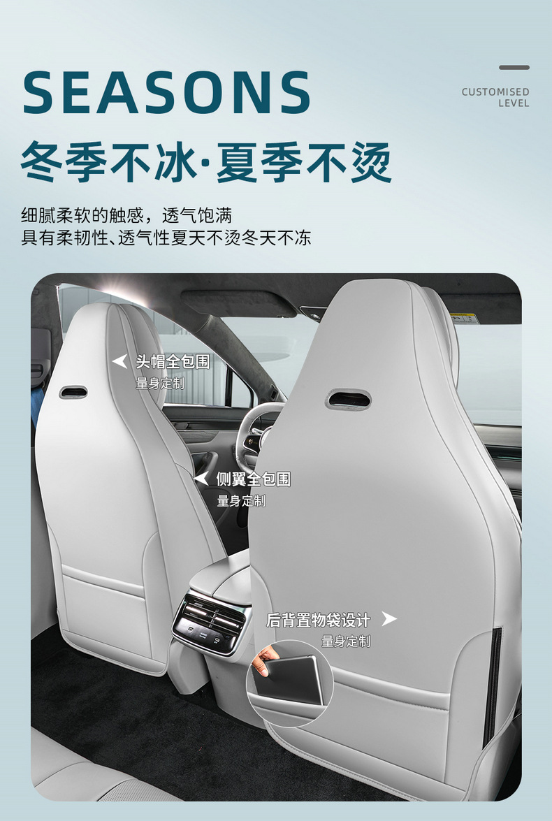 Special car seat covers for Zhijie R7, suitable for all seasons, full coverage, universal for five-seater vehicles, made of durable leather