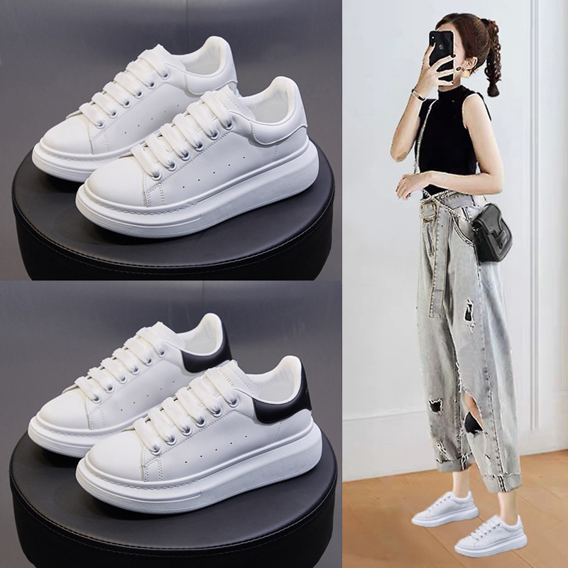 Couple Style Ins Mcqueen White Sneakers for Women 2026 Spring New Model Student Sneakers for Women Thick-Soled Breathable Men's Trendy Shoes 6601