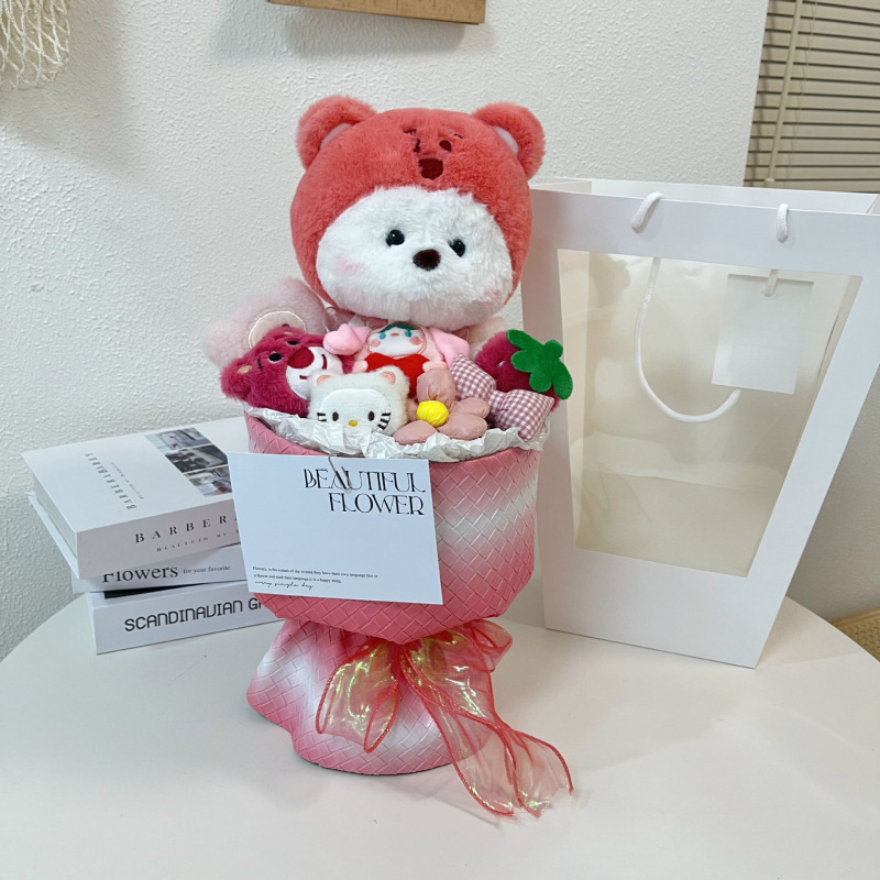 (procesamiento de liquidación) productos terminados 1 de junio día de los niños muñeca ramo de flores regalo para jardín de infantes muñeca ramo de flores para niños